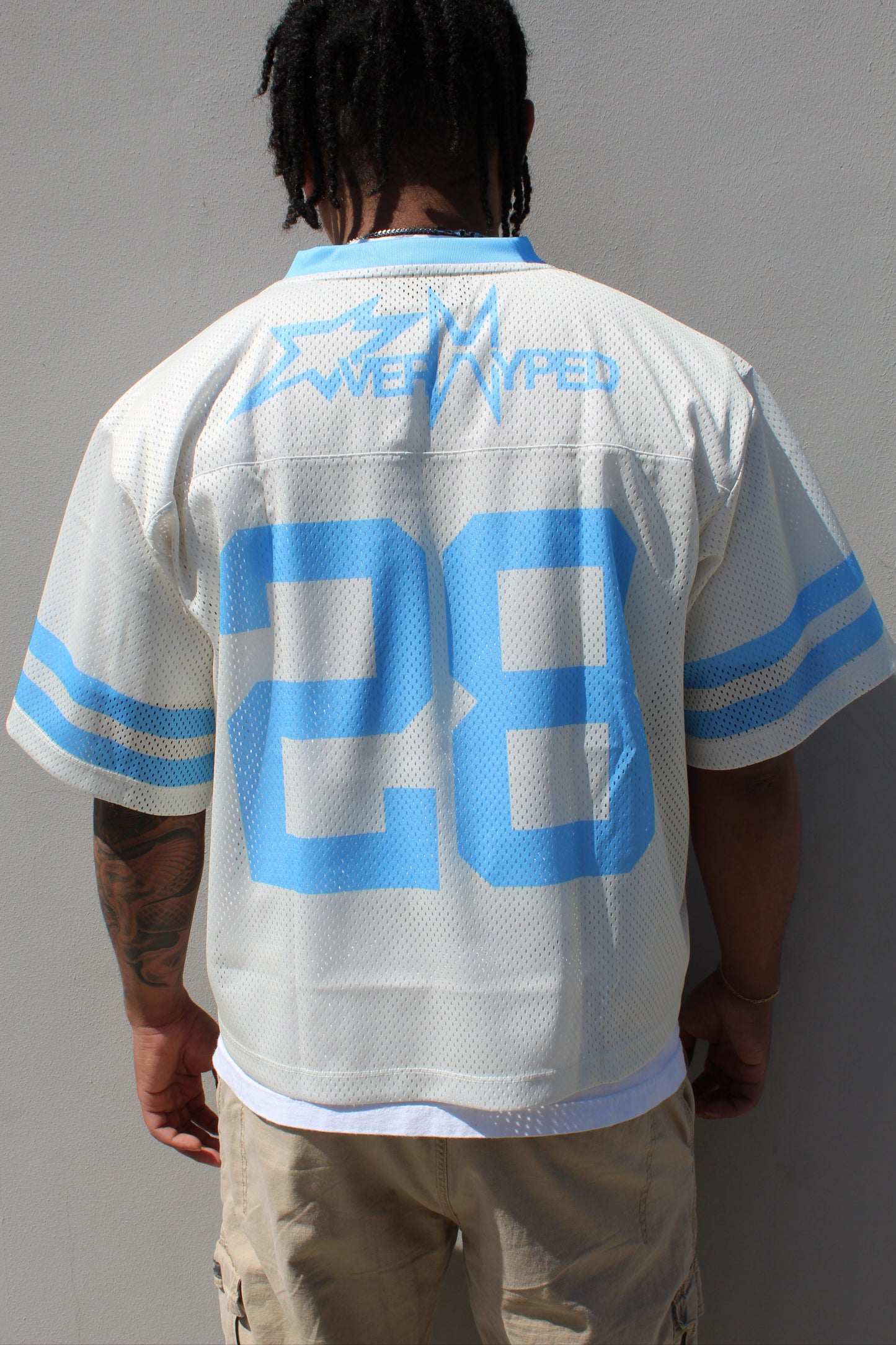 Overhyped Mesh Jersey - Cream/Baby Blue